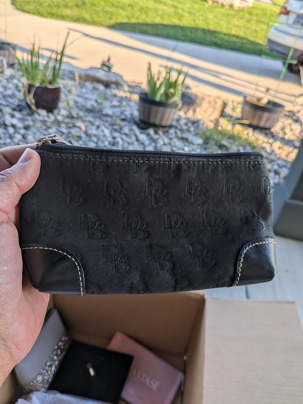 Dooney & Bourke Black Monogram Toiletry Pouch